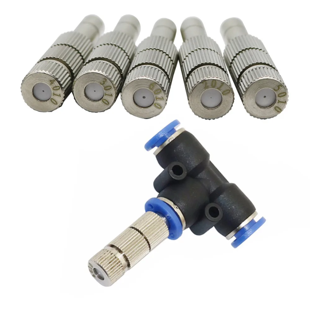 

0.2-0.6mm Misting Fogging Spray Quick-connecting Sprinkler Push-in Low Pressure Atomizing Nozzle With Filter 3 Pcs