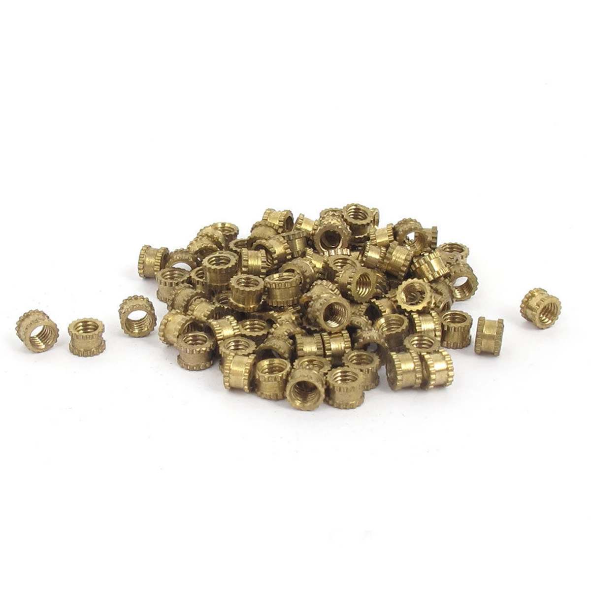 

100pcs 4.2mm Brass Knurl Thread Insert Nuts Thread Inserts M3*3mm Round Metal Knurl Thread Inserts