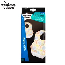 Одноразовые бумажные нагрудники tommee tippee с водонепроницаемым слоем, 20шт