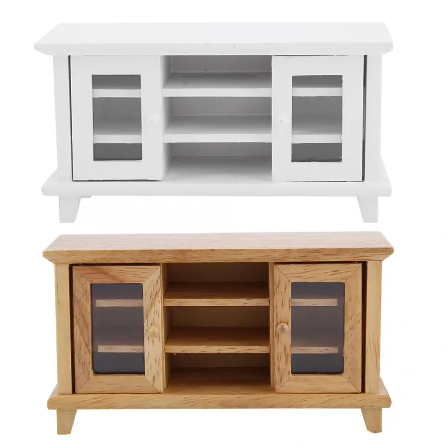 

1:12 Scale Dollhouse Furniture Storage TV Cabinet Furniture Miniature Mini Wooden Furniture Decoration Children Gift