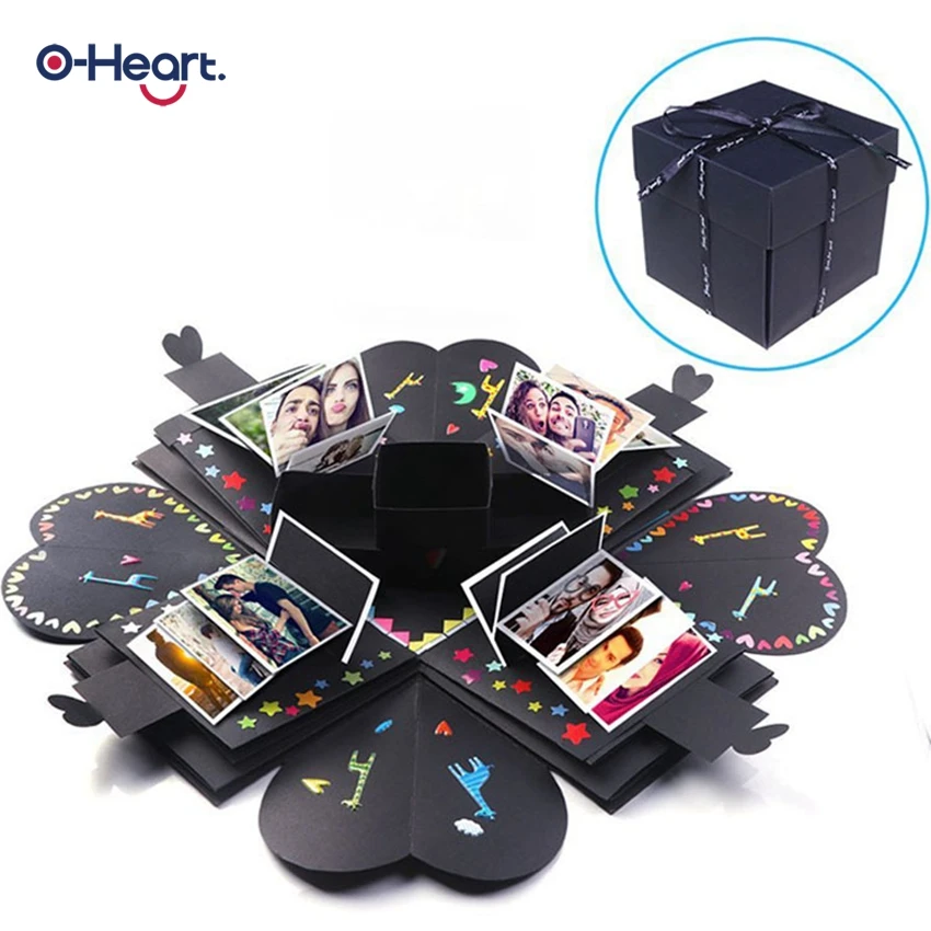 OHEART DIY сюрприз любовь взрыв коробка подарок для юбилея скрапбук Фотоальбом на