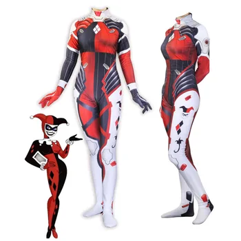

3D Printed Suicide Squad Harley Quinn D.Va Hana Song Skin Zentai Dva Cosplay Costumes Lycra Spandex Halloween Bodysuit Costume