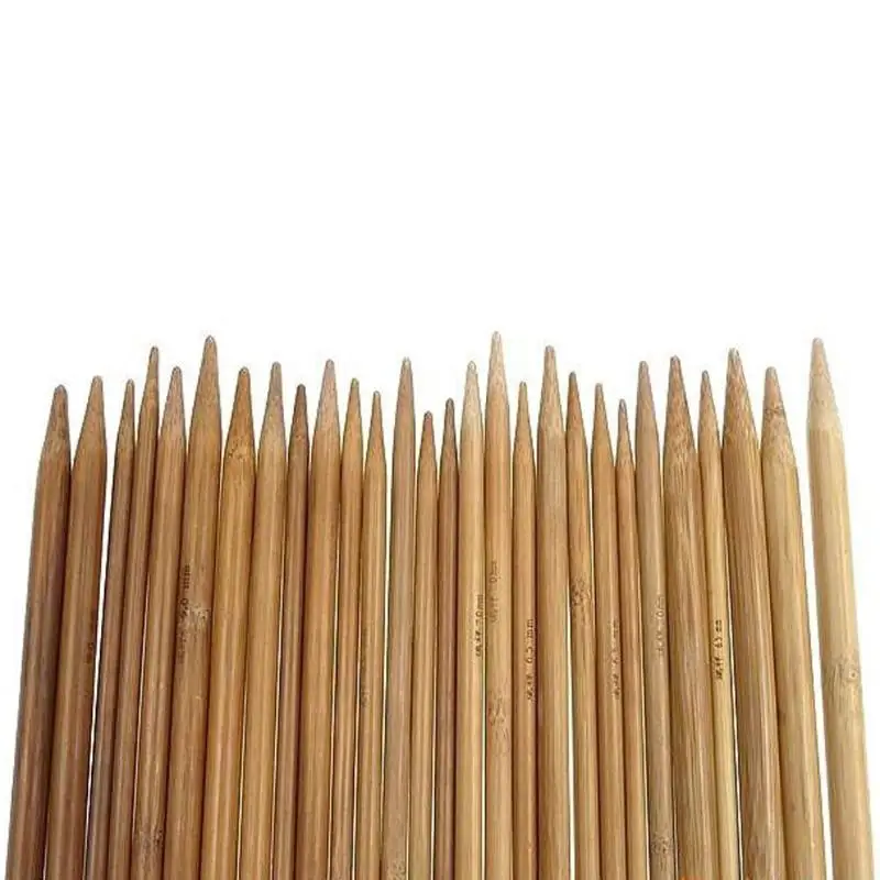 75 шт./компл. 15 Размеров 20 см двойной острый карбонизированный бамбук Спицы свитер вязание бамбуковая ручка гладкая иголка для рукоделия
