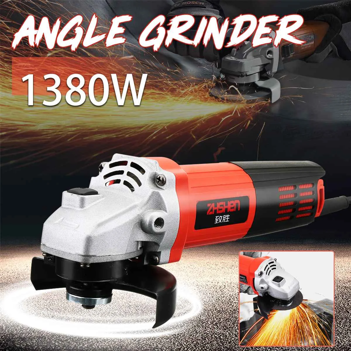 

220V/50Hz 1380W 11000r/min Angle Grinder Electric Angle Grinding Metal Wood Cutting and grinding Machine Power Tool