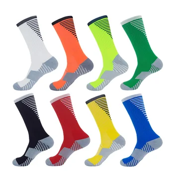 Handdoek bodem antislip kousen voetbal sokken Enkel Been Shin Guard Compressie Protector Basketbal Sport Anti Slip Sokken Paar