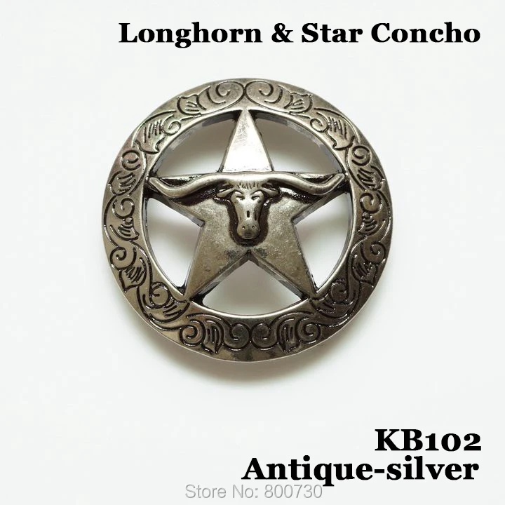 (KB102) оптовая продажа! 50 шт. 1-1/2 ''головная стойка Longhorn Steer Star Button Saddle Tack ремень