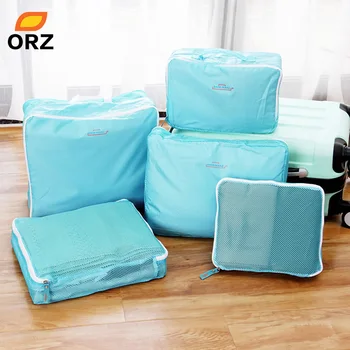 

ORZ 5 PCS Travel Luggage Organizer Storage Bag Set Clothes Underwear Packing Cubes Case Household Closet Organizer Shoes Bag