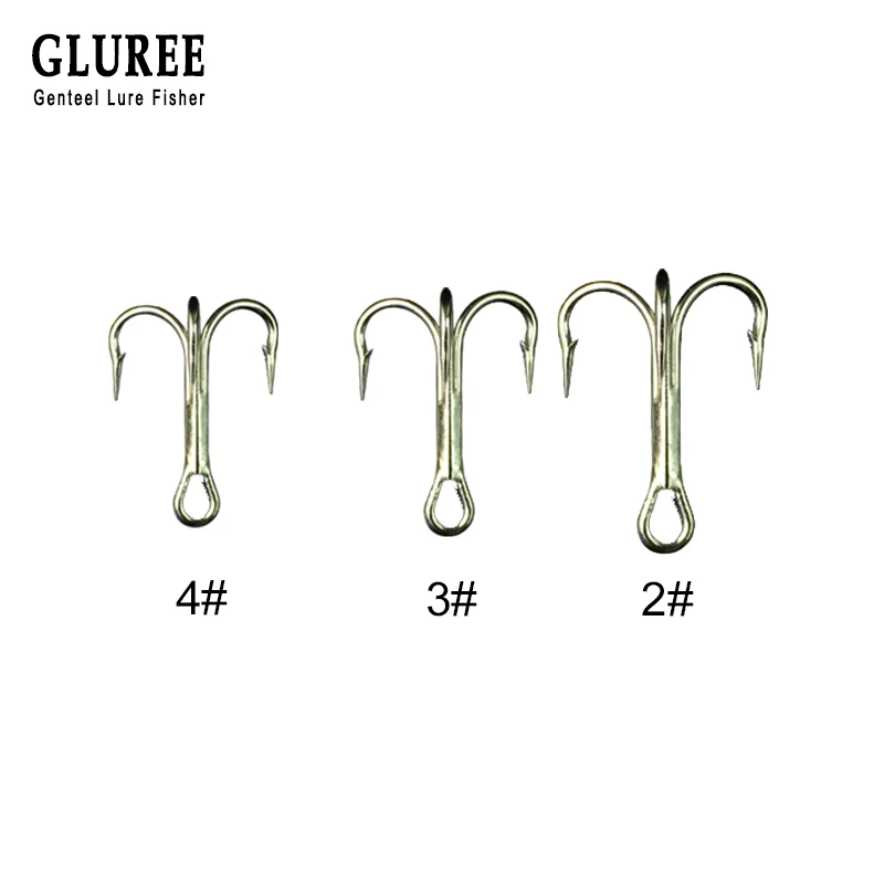 GLUREE 50 шт./лот 2 #3 #4 # рыболовный крючок из колючей высокоуглеродистой стали тройной