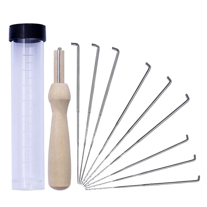 

10PCS Kit Felting Needles Felt Wool Pins Wooden Handle DIY Handcraft Tools felt working tools set professional