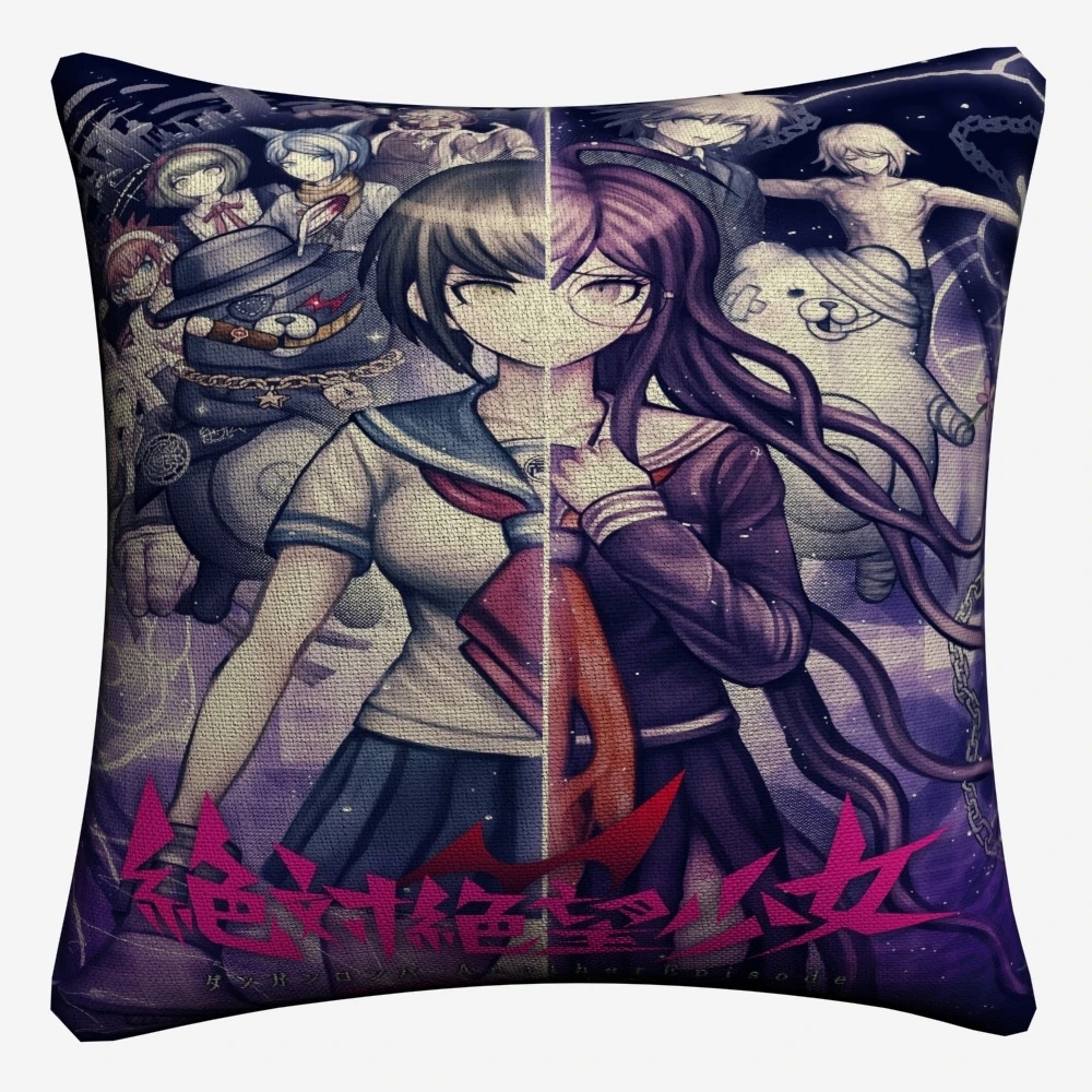 Новинка декоративная наволочка Danganronpa V3 с полными фигурами из хлопка и льна 45x45 см