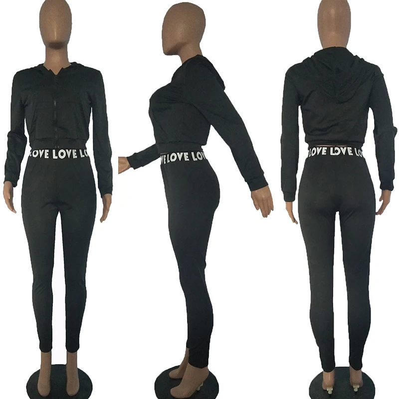 New Letter Print Streetwear 2-Piece Set - Female Matching Tracksuit with Hoodies, Long Sleeve Pants - Urban Clothing Track Suit for Women image 4