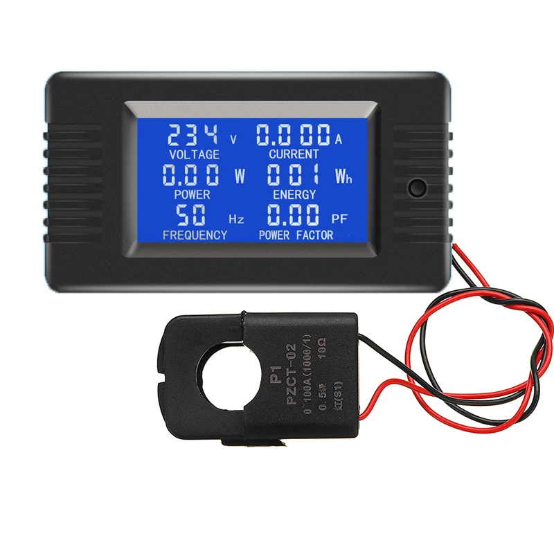 PZEM-022 цифровой дисплей для открытия и закрытия CT 100A AC измеритель мощности