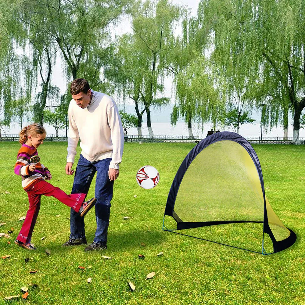 

2pcs/Set Pop Up Folding Soccer Goals For Children Portable Soccer Goal Sets Two Goals Durable Soccer Goal Kids Gifts