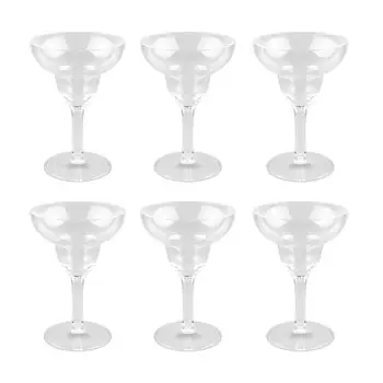 

6PCS 180ml Party Wedding Supply Disposable Goblet Hard Plastic Champagne Glass Red Wine Cup Ice Cream Wide Cup Tasting Glass