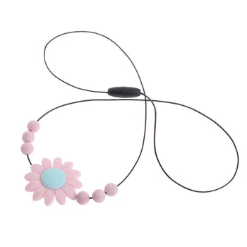 

Baby Food Grade Silicone Sunflower Chain Flower Pendant Beads Necklace Teether Toy