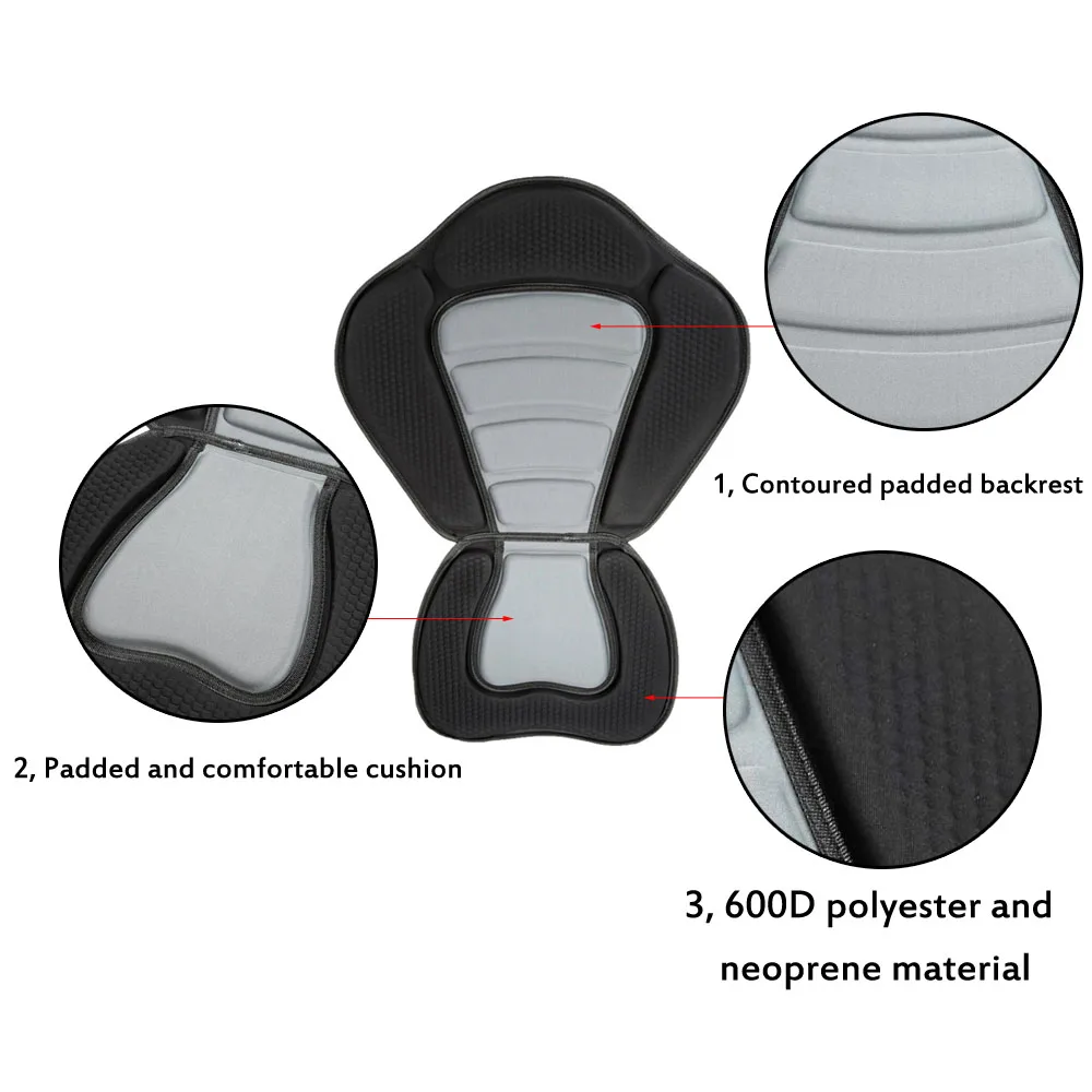 Preise Kajak Padded Sitz Ruderboot Weiche Nicht Slip Padded Basis Verstellbare Rückenlehne Mit Boot Kissen