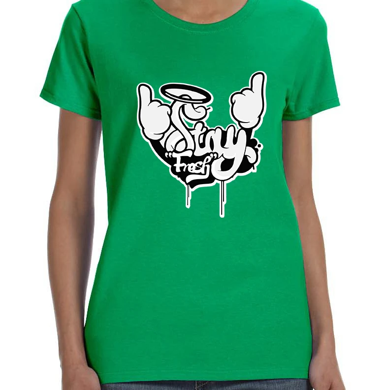 Женская футболка Stay Fresh Fingers Up Cute Cool Tee|Футболки| |
