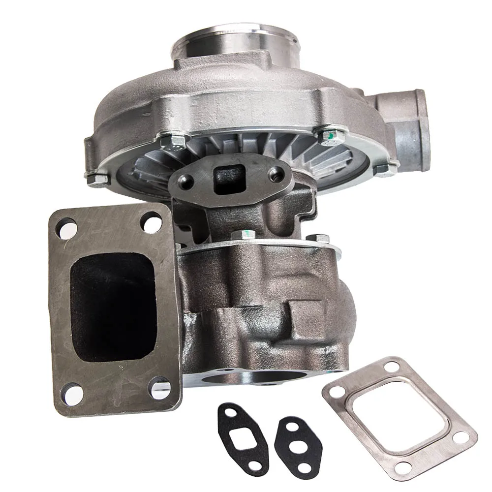 T04E T3//T4 4-Bolt Polished Anti-Surge Turbocharger with Wastegate Turbine A//R .63