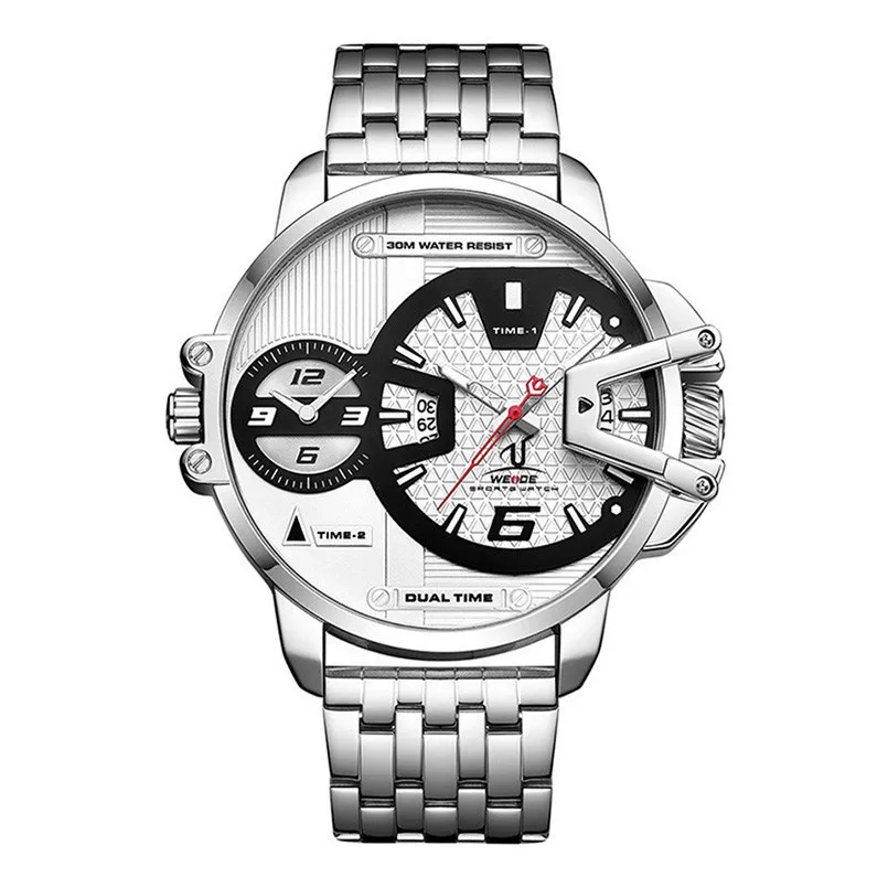 

WEIDE Men Watches Sports Military Strap White Dial Movement Analog Clock Quartz Wristwatches Waterproof Relogio Masculino reloj