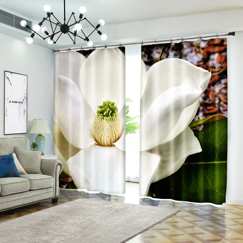 

flowers 1set Modern blackout curtains for window treatment blinds finished drapes window curtains Living room bedroom CU165
