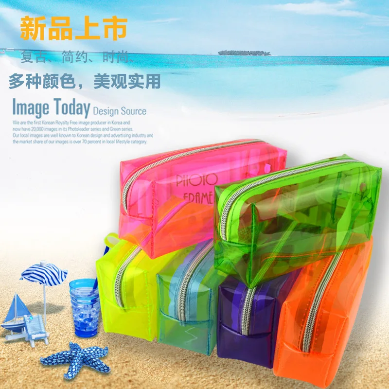 

2019 candy Travel PVC Cosmetic Bags Women Transparent Clear Zipper Makeup Bags Organizer Bath Wash Make Up Case