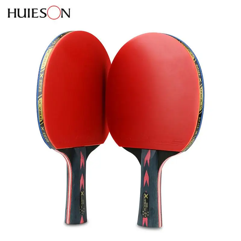 Huieson 2 قطعة ترقية 5 ستار الكربون تنس طاولة مضرب مجموعة خفيفة الوزن قوية بينغ بونغ المجذاف بات مضرب مع التحكم جيدة