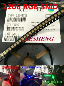 

1206 (3227) RGB Common Anode SMD LED Bead Tricolor Red Green Blue Ultra Bright Chip LED Light Emitting Diode Lamp SMT/2000PCS