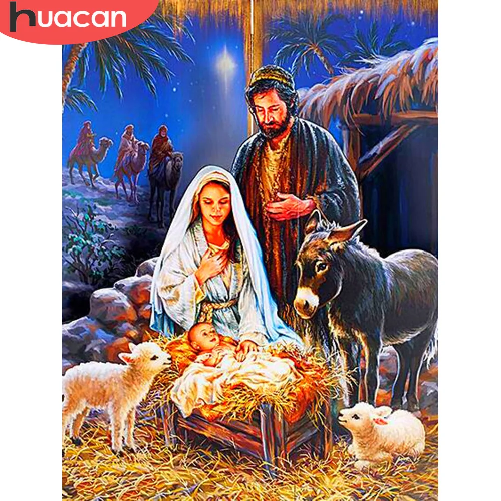 

HUACAN Diamond Mosaic Sale Portrait Diamond Painting With Square Stones Girl Diamond Embroidery Nature Picture Of Rhinestones