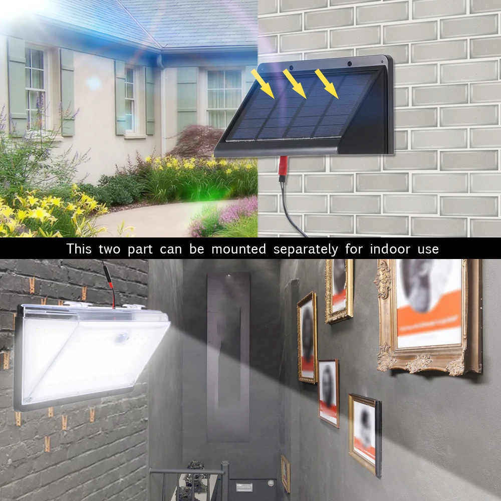 

Garden Solar Light 88 LEDs Wall Lamp Solar Powered/USB Charging Split Motion Sensor Light with Voice/Remote Control Garage Patio