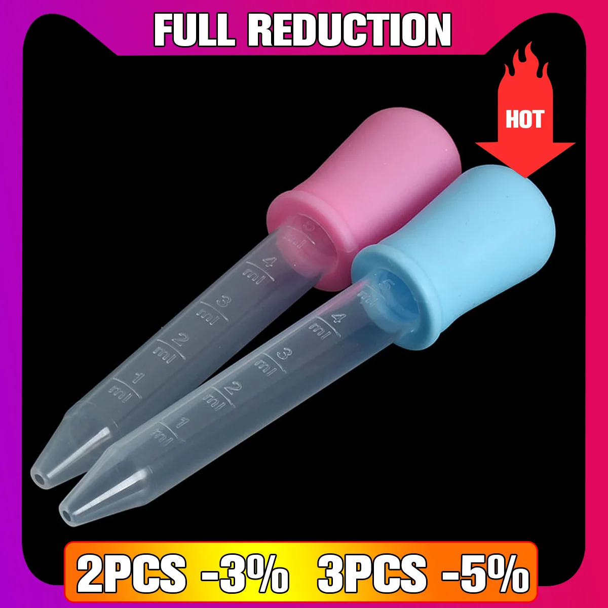 

KiCute10Pcs Wholesale Low Price Colored 5ml Small Silicone Plastic Feeding Medicine Liquid Eye Ear Graduated Lab Pipette Dropper