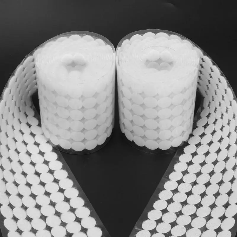 

1000 Pairs Nylon Adhesive Sticker Double-sided Hooks Loops Disks Table Chair Feet Protection Pad Round Fastener Tape