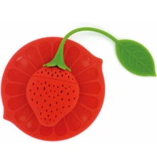 Вкладыш заварки чая клубника Кружка Крышка чайный пакетик чашка для заварки