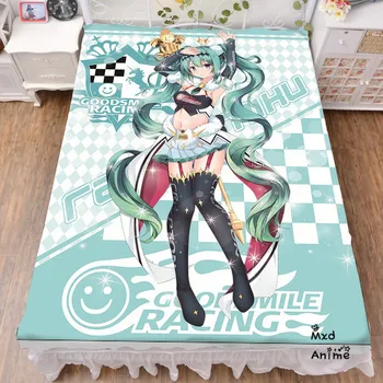 

Japanese Anime RACING MIKU GOODSMILE Bed sheets cartoon bedsheets cute anime bedding Summer Quilt Bedding drop shipping
