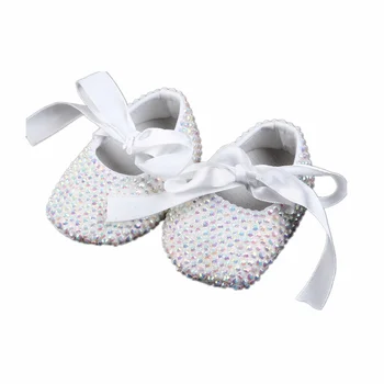 

All Covered Jelly AB Rhinestones Bling Ballerina Sparkle Baby Christening Stunning Pram Shoes Keepsake Gift Infant Walkers