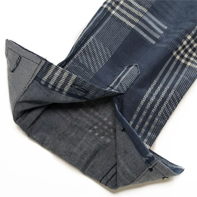 Business Style Men Plaid Shirt Navy Blue Button-Down Slim Fit Cotton Turn-down Collar 2019 Spring New Long Sleeve Man Clothing