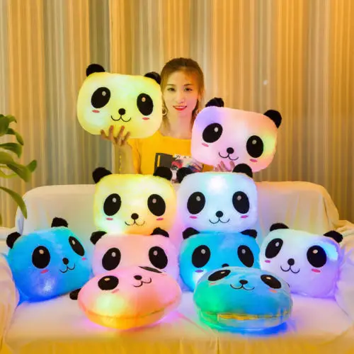 Забавные милые игрушки плюшевые животные светящиеся подушки панда красочные светящиеся животные плюшевые куклы светодио дный