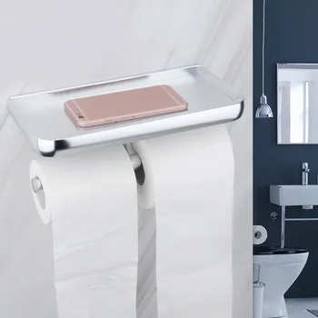 

1pc Alumimum Organizer Bathroom Sundries Rack Paper Roll Holder Tissue Hanging Rack for Hotel Store Home