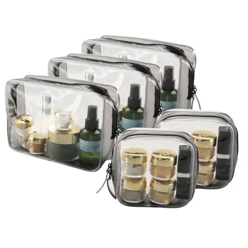 

Makeup Tool Kits 5Pcs/Set Transparent PVC Makeup Bag Cosmetic Storage Toiletry Case for Travel & Home Use Make Up Tools