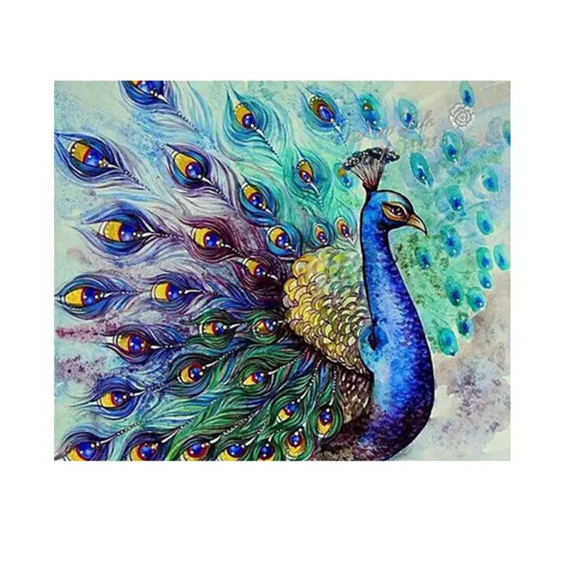 

diy diamond embroidery set full square drill diamond painting 5d picture of stones wall decor peacock animals/cat