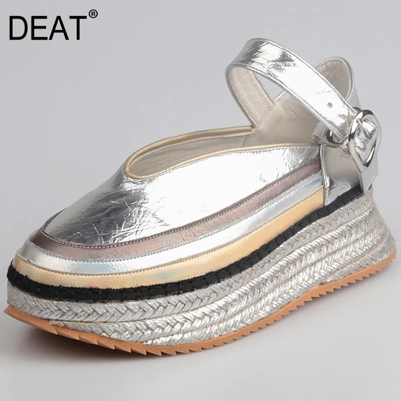 

[DEAT] 2019 New Spring Summer Round Toe Shallow Metal Pu Leather Colorful Single Shoes High Heels Shoes Women Fashion 10SJ483