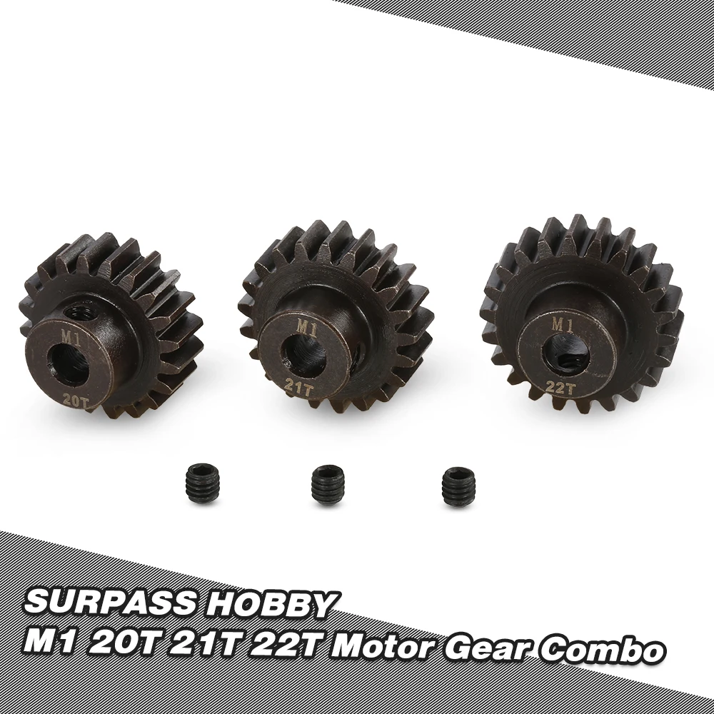 

SURPASS HOBBY M1 5mm 20T 21T 22T Pinion Motor Gear for 1/8 RC Buggy Car Monster Truck