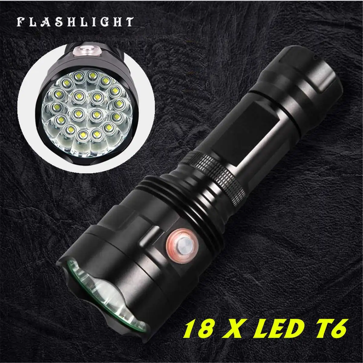 

6 Modes LED Flashlight Super Bright USB Charging Torch Light Night Lamp Portable Outdoor Lighting 7500K 18 T6 Aluminum Alloy