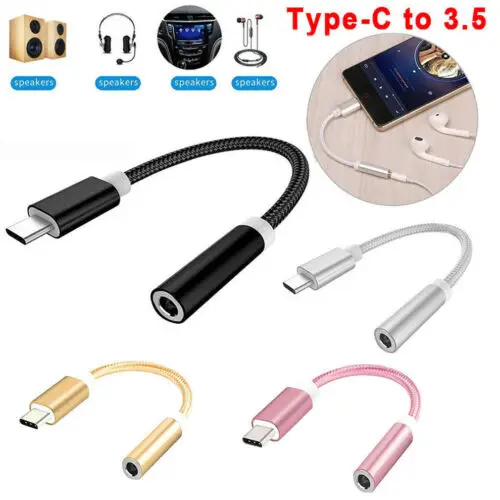 USB C 3 1 Type 5 мм удлинитель для наушников Aux адаптер кабель аудио Мобильный телефон