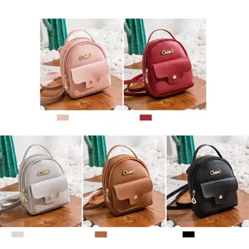 

Women Girls Mini Faux Leather Backpack Rucksack School Bag Travel 14x7x17cn