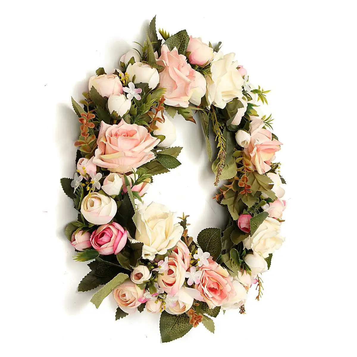

High Quality Artificial Simulation Peony Floral Garland Door Wall Hanging Flower Wreath For Home Wedding Party Decor