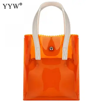 

Orange Pvc Transparent Clear Women Crossbody Bag Fashion Summer Beach Shoulder Bags White Jelly Bags 2019 Mini Bag Sac A Main
