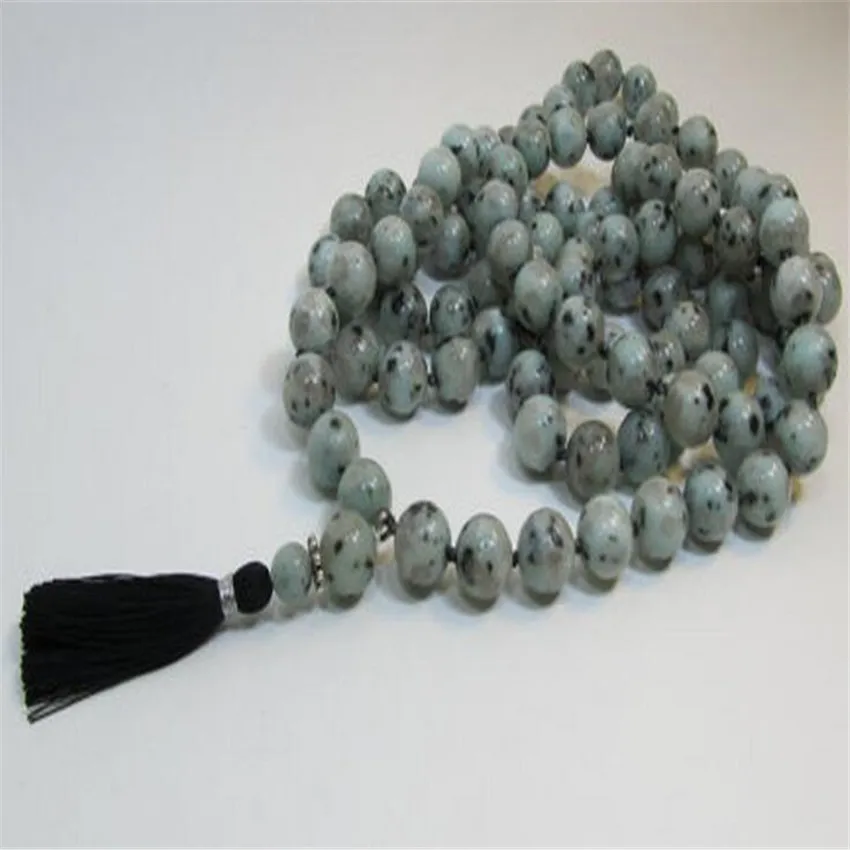 8mm 108 gray Quartz Tassels Necklace Wristband MONK spirituality Wrist yoga Sutra DIY elegant Lucky Ruyi Meditation | Украшения и