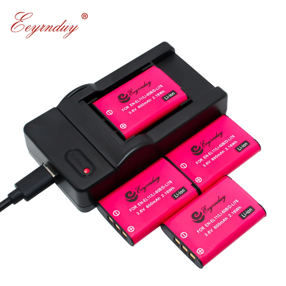 4 шт. литий-ионная батарея EN-EL11 D-LI78 + USB зарядное устройство для цифровых камер Pentax