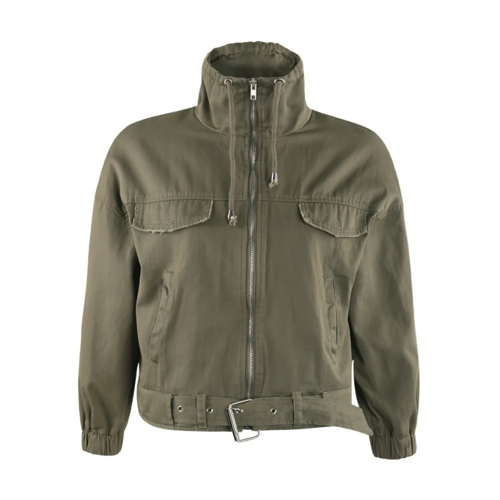 HDY Haoduoyi  Leisure Time Simplicity Fold Boyfriend Wind Jacket Army Green Work Clothes Loose Coat  New Arrival