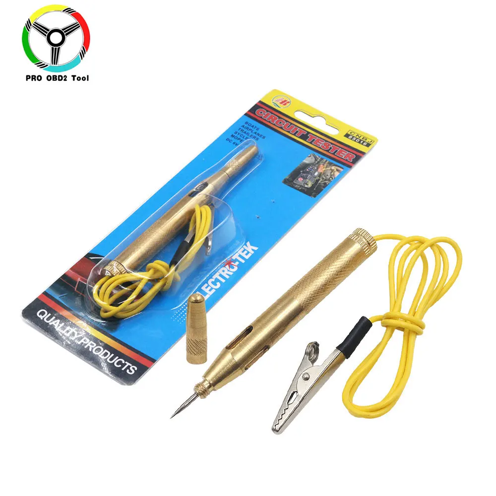 DC6V-24V Car Circuit Tester Probe Light System Test Probe Lamp Auto Light Lamp Voltage Test Pen Detector Copper Diagnostic Tool circuit tester circuit detector car light tester probe pen tester voltage test pen